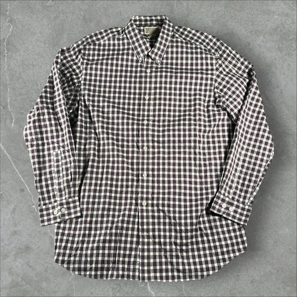 Duluth Trading Shirt Men XL Tall Red Gingham Button Up Traditional Flannel Plaid - Picture 1 of 6